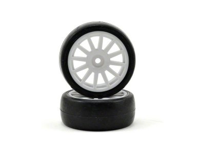 Traxxas kolo, disk 12-spoke bílý, pneu slick (2)