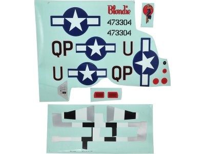 E-flite samolepky: P-51D 1.2m