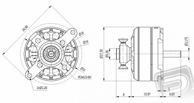 AXI 2204/54 V2 střídavý motor