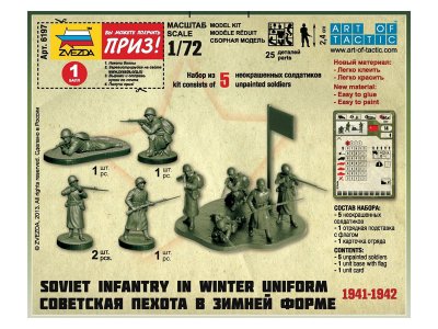 Zvezda figurky - sovětská pěchota (zimní uniforma) (1:72)