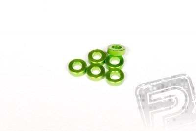 Hliníkové podložky 2x6mm zelené (6 ks.)