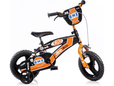 DINO Bikes - Dětské kolo 12" BMX černé/oranžové