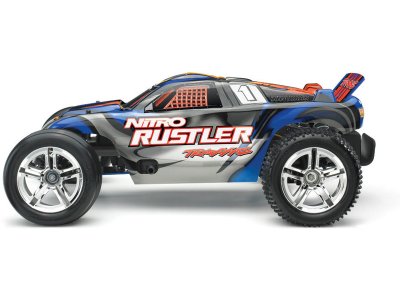 Traxxas Nitro Rustler 1:10 TQi RTR stříbrno-modrý