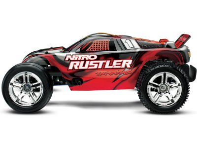 Traxxas Nitro Rustler 1:10 TQi RTR stříbrno-modrý