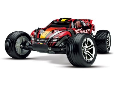 Traxxas Nitro Rustler 1:10 TQi RTR stříbrno-modrý
