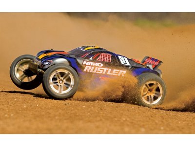 Traxxas Nitro Rustler 1:10 TQi RTR stříbrno-modrý