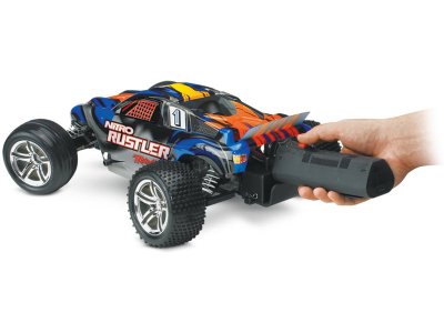 Traxxas Nitro Rustler 1:10 TQi RTR stříbrno-modrý