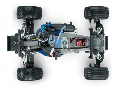 Traxxas Nitro Rustler 1:10 TQi RTR stříbrno-modrý