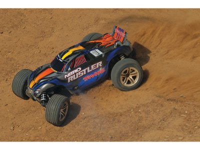Traxxas Nitro Rustler 1:10 TQi RTR stříbrno-modrý