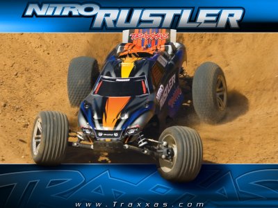 Traxxas Nitro Rustler 1:10 TQi RTR stříbrno-modrý