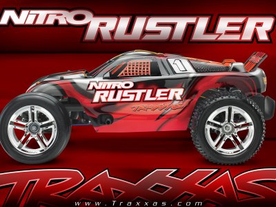 Traxxas Nitro Rustler 1:10 TQi RTR stříbrno-modrý