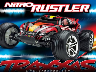 Traxxas Nitro Rustler 1:10 TQi RTR stříbrno-modrý