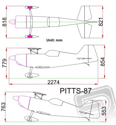 87" Pitts Challenger Žlutý Bulldog (2,2m)