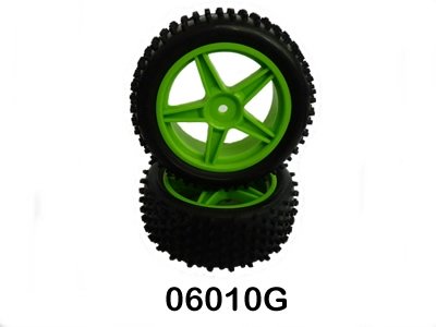 Gumy nalepené – Buggy 1:10, přední, 2ks (Zelené)