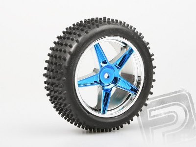 Gumy nalepené – Buggy 1:10, přední, 2ks (Modrý chrom)