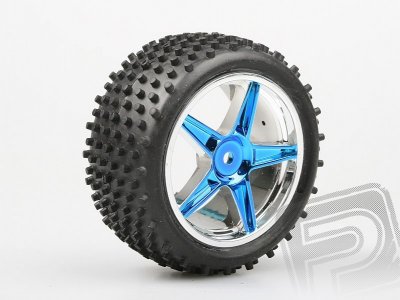 Gumy nalepené – Buggy 1:10, zadní, 2ks (Modrý chrom)