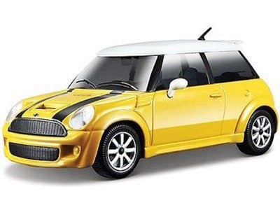 Bburago Mini Cooper S 1:24 žlutá