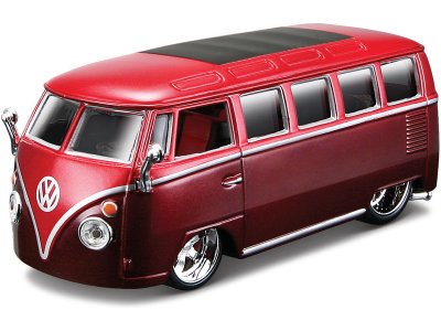 Bburago Plus Volkswagen Van Samba 1:32 červená