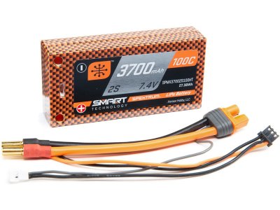 Spektrum Smart LiPo 7.4V 3700mAh 100C Short HC