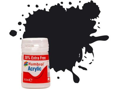 Humbrol akryl č.21 Black gloss