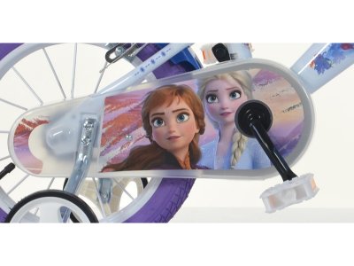 DINO Bikes - Dětské kolo 16" Frozen 2 se sedačkou pro panenku a košíkem