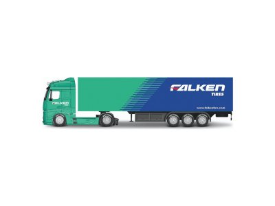 Bburago Mercedes-Benz Actros Gigaspace 1:43 Falken Tires