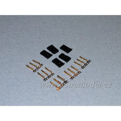 Konektor RX servo Futaba samice zlacený (5ks)