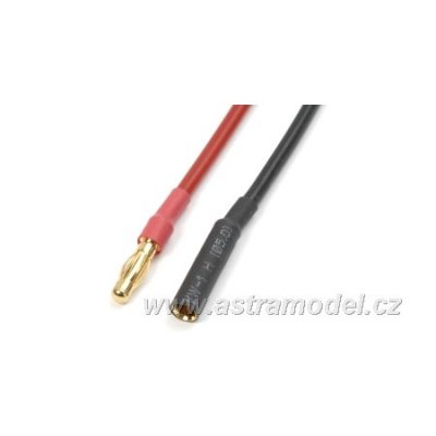 Konektor zlacený 4.0mm s kabelem kabel 14AWG 10cm (1 pár)