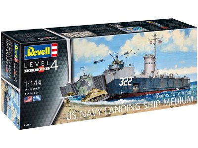 Revell US Navy Landing Ship Medium (Bofors 40 mm gun) (1:144)