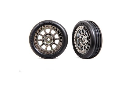 Traxxas kolo 2.2", disk černě chromovaný, pneu Ribbed (2) (přední)