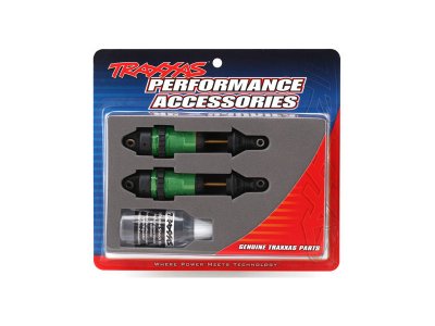 Traxxas tlumič GTR long hliník/PTFE zelený, pístnice TiN (2)