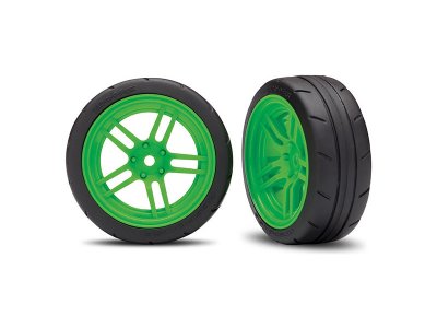 Traxxas kolo 1.9", disk split-spoke zelený, pneu Response (2) (přední)