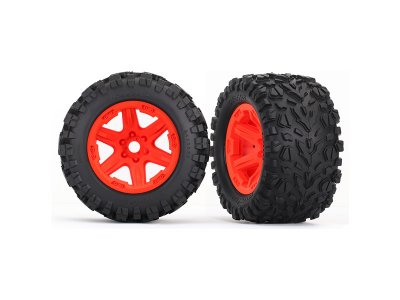 Traxxas kolo 3.8", disk oranžový, pneu Talon EXT (pár)