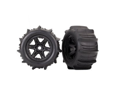 Traxxas kolo 3.8", disk černý, pneu Paddle (pár)
