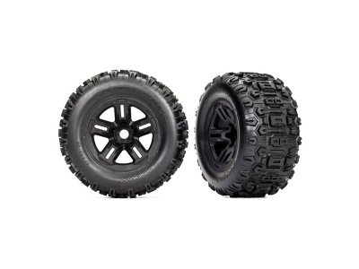 Traxxas kolo 3.8", pneu Sledgehammer, disk S17 černý (2)
