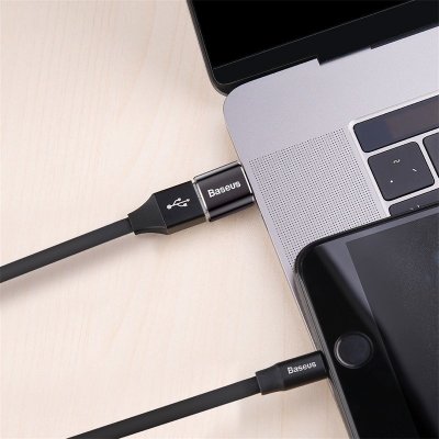 USB Female to Type-C Male Adapter Converter (Black)