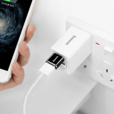 USB Female to Type-C Male Adapter Converter (Black)