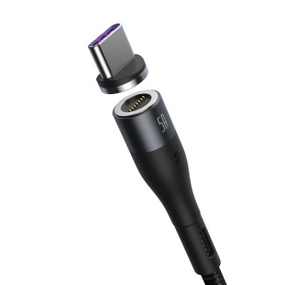 USB magnetic cable - USB-C Baseus Zinc 5A 1m (grey-black)