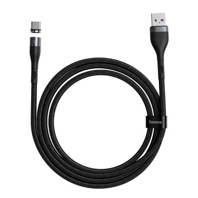 USB magnetic cable - USB-C Baseus Zinc 5A 1m (grey-black)