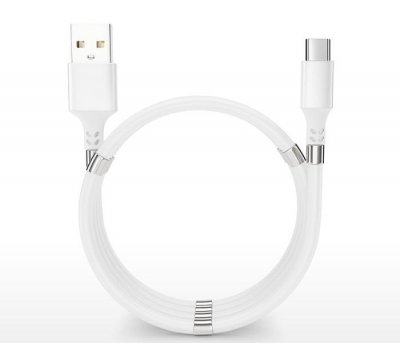 Magnetický samonavíjecí USB nabíjecí kabel (Type-C) (90 cm)
