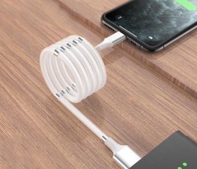 Magnetický samonavíjecí USB nabíjecí kabel (Type-C) (90 cm)