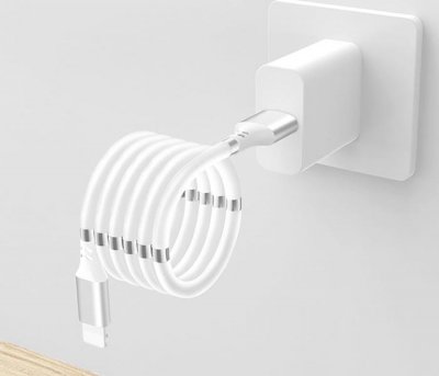 Magnetický samonavíjecí USB nabíjecí kabel (Lightning) (90 cm)