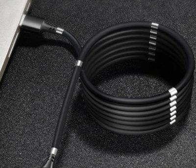 Magnetický samonavíjecí USB nabíjecí kabel (Type-C) (180 cm)