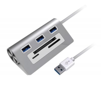 Dokovací stanice / čtečka karet 5v1 z hliníkové slitiny (USB 3.0)