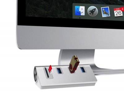 Dokovací stanice / čtečka karet 5v1 z hliníkové slitiny (USB 3.0)