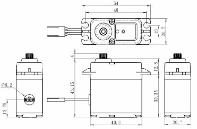 SW-1212SG WATERPROOF HiVolt Digitální servo (46kg-0,11s/60°)