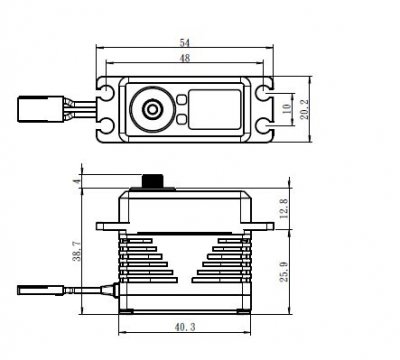 SB-2292SG BRUSHLESS HiVOLT Digitální servo (45kg-0,055s/60°)
