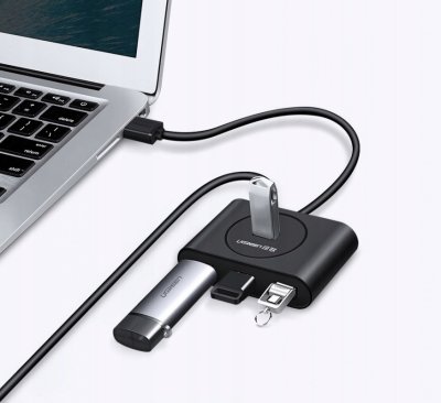 UGREEN USB 3.0 hub 0.5m, černý