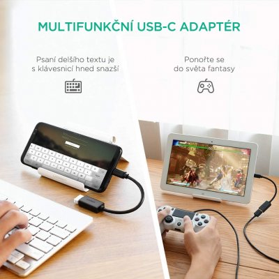 UGREEN USB-C OTG adaptér 10cm, černý