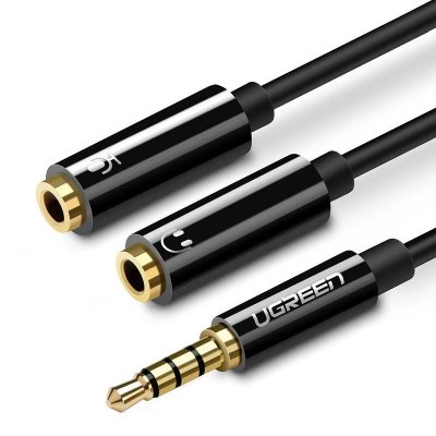 UGREEN AV141 3.5mm Male to Dual 3.5mm Female Headset Splitter (Black)